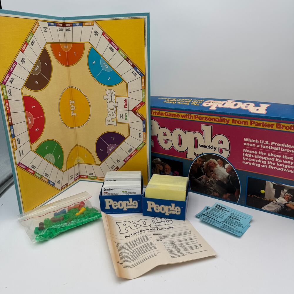 Vintage People Weekly Trivia Board Game 1984 Complete minus 1 Reference Card